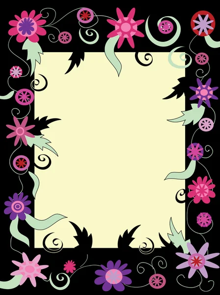 Floral dark frame — Stock Vector