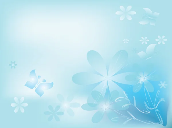 Çiçekli mavi arkaplan — Stok fotoğraf