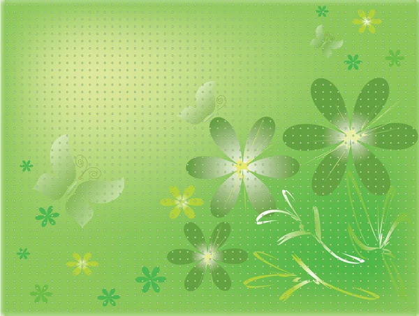 Green background with flowers — Stock Photo, Image