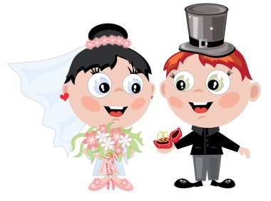 Bride and groom clipart