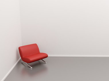 Red chair in the corner clipart