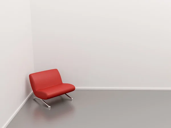 Κόκκινη καρέκλα στη γωνία Φωτογραφία Αρχείου