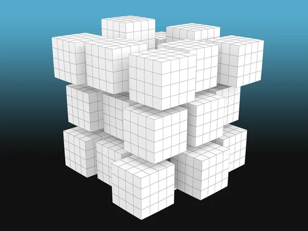 White cubes with grid — Stock Photo, Image