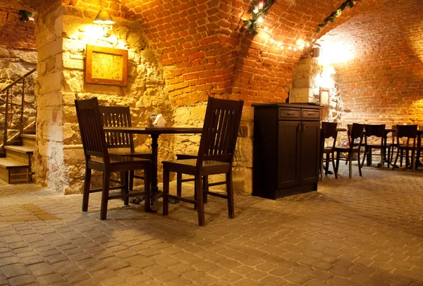 Cozy Café Brick Arches Warm Lighting 图库图片