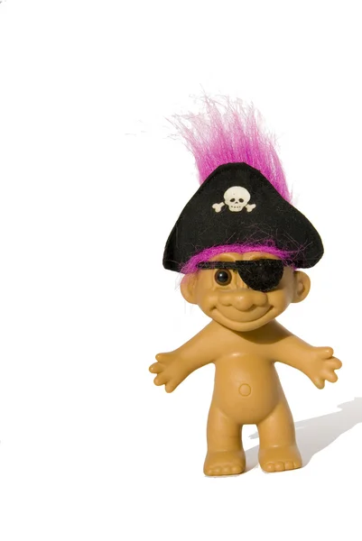 Zabawka pirat z krawat kapelusz i oko — Zdjęcie stockowe