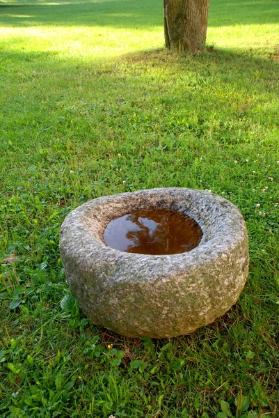 Piedra antigua con la depresión — Foto de Stock