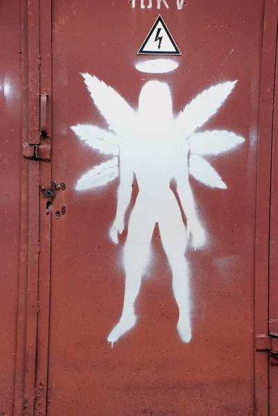 Six-winged graffiti figure — Stock Photo, Image