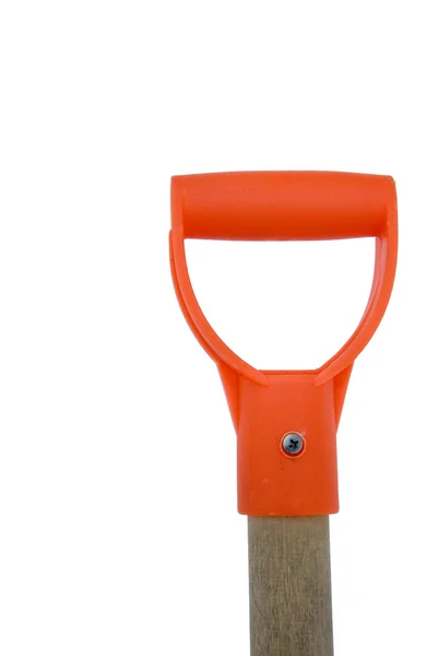 Orange snow shovel handle — Stock Photo, Image