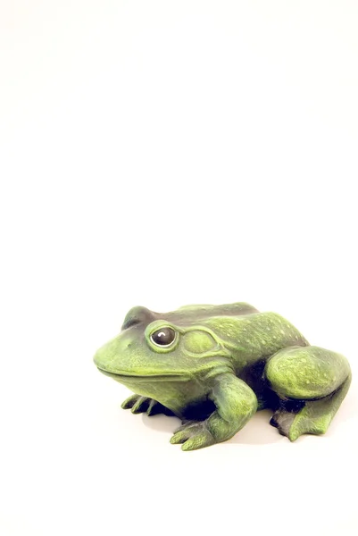 Zelená žába z hlíny — Stock fotografie