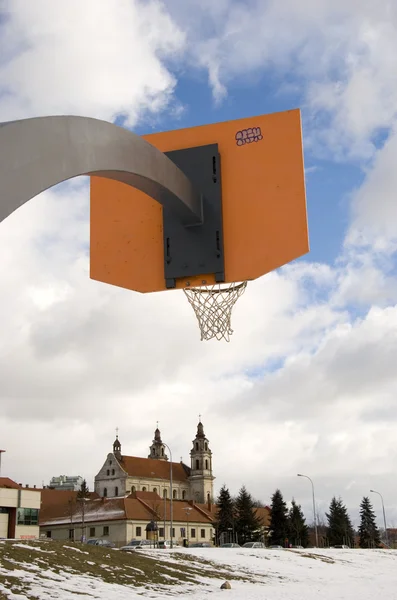 Oranžový basketbalová deska — Stock fotografie