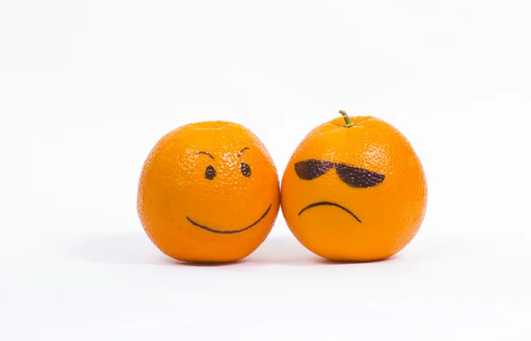 stock image Two orange smiley