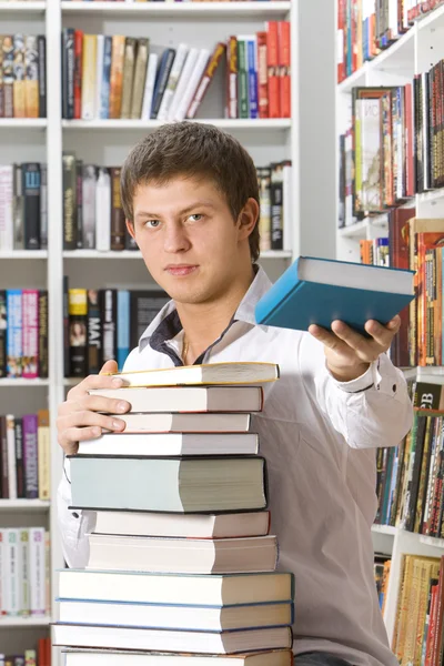 Shop Assistant Offers Book Bookshop — Stock Photo, Image