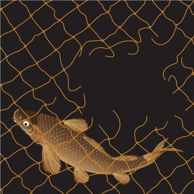 Carp fishing nets clipart