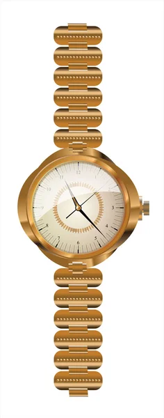 Gold bracelet watch — Stock Vector