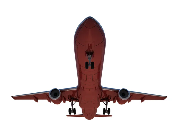 Computer Visualisatie Van Het Zinkende Vliegtuig Landing Een Witte Achtergrond — Stockfoto