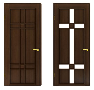 Wooden doors clipart