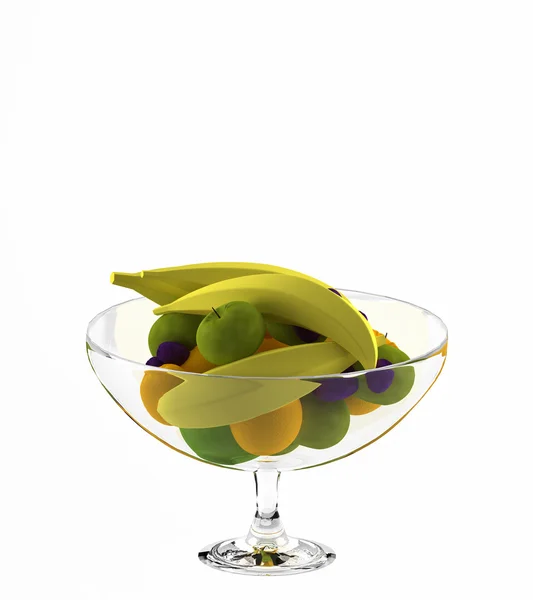 stock image Computer visualization of fruits isolated on a white background