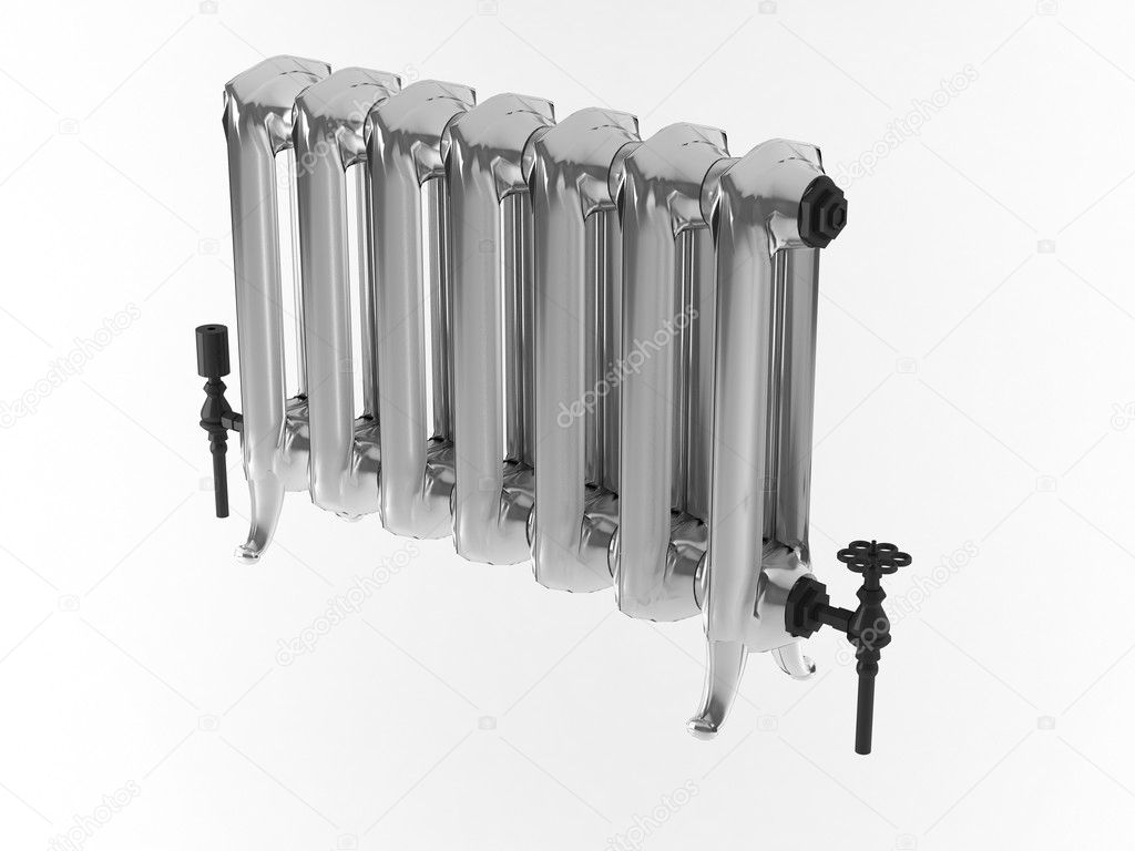 Computer visualization radiator, isolated on a white background