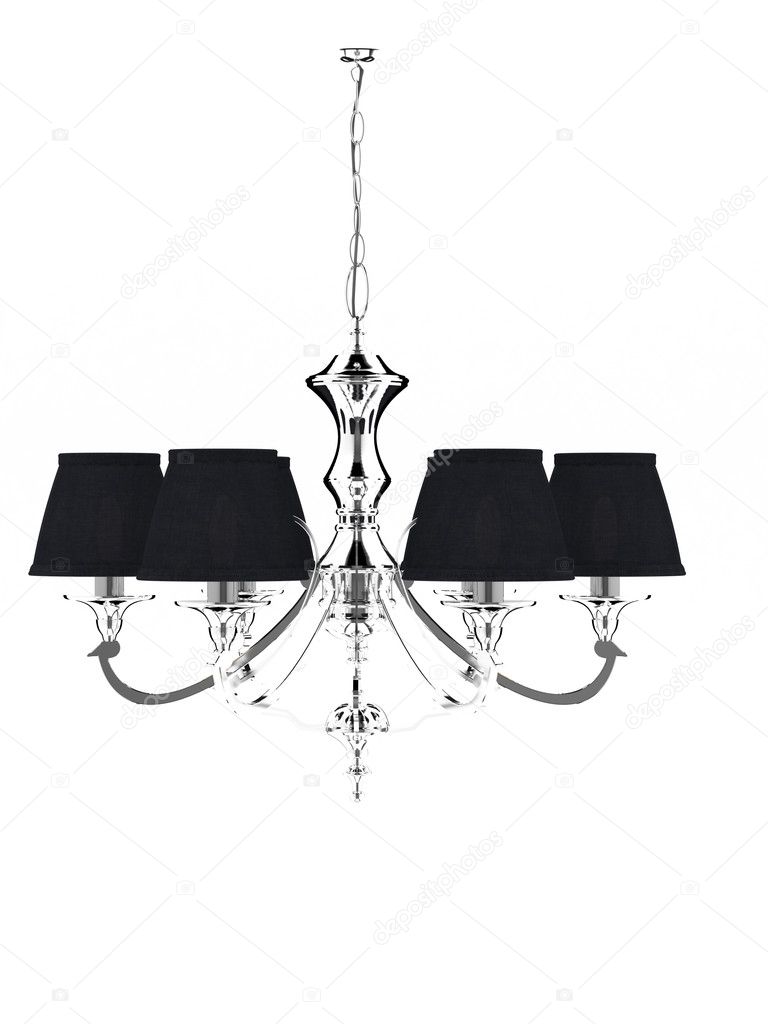 computer visualization black chandeliers, isolated on a white background