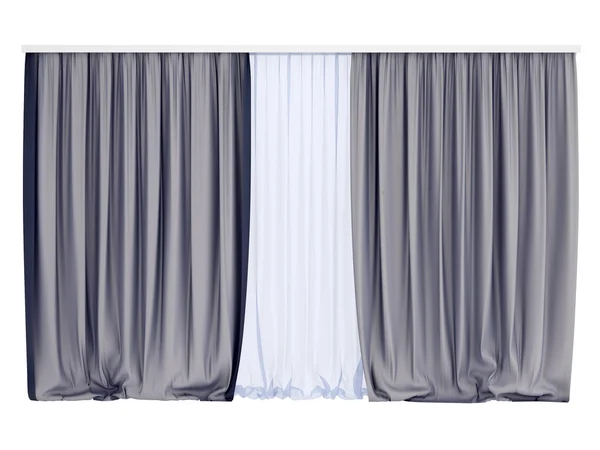 Blå gardiner — Stockfoto
