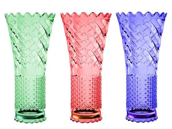 Färgad kristall vaser — Stockfoto