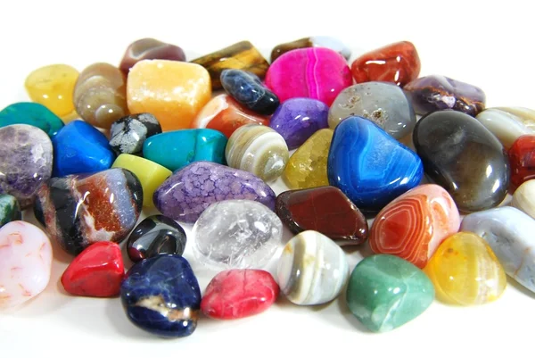 stock image Close up color stones on white bacground