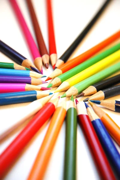 Close Color Pencils White Background — Stock Photo, Image
