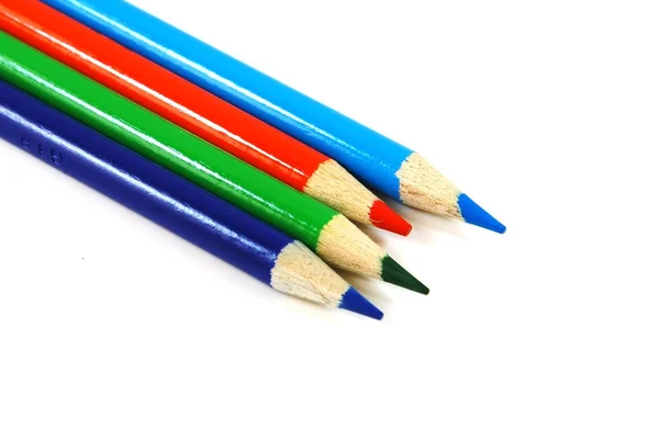 Close Color Pencils White Background — Stock Photo, Image
