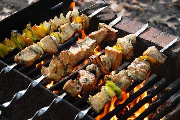 Kebabs de salmão — Fotografia de Stock