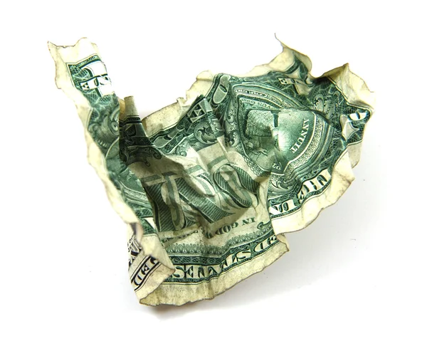 Закрыть Доллар Белом Фоне — стоковое фото