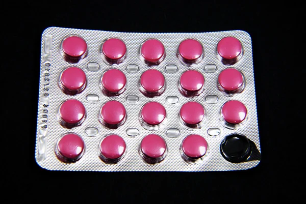 Pillole Solo Sfondo Nero — Foto Stock
