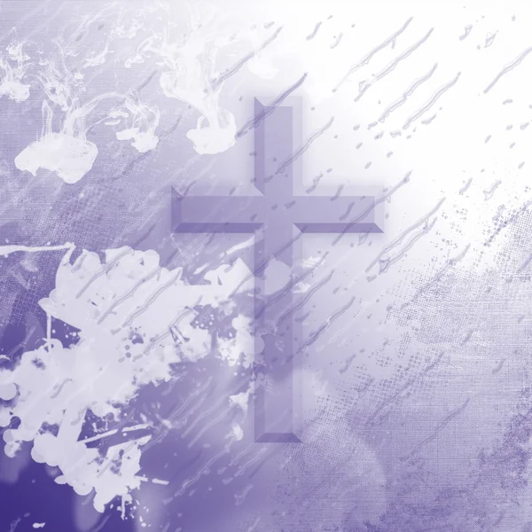 Púrpura Blanco Utilizado Fondo Temático Cristiano Angustiado Con Cruz Fotos de stock libres de derechos