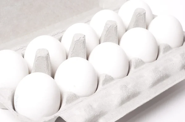 Яйця Пачці Білому Тлі Стокове Фото