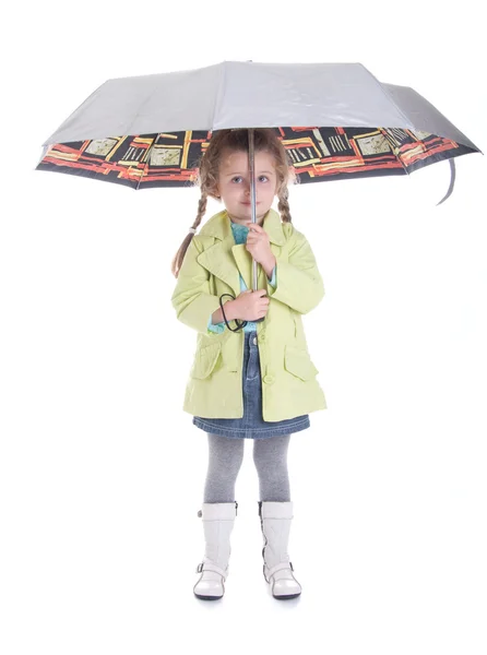 stock image Pretty little girl with umbrella