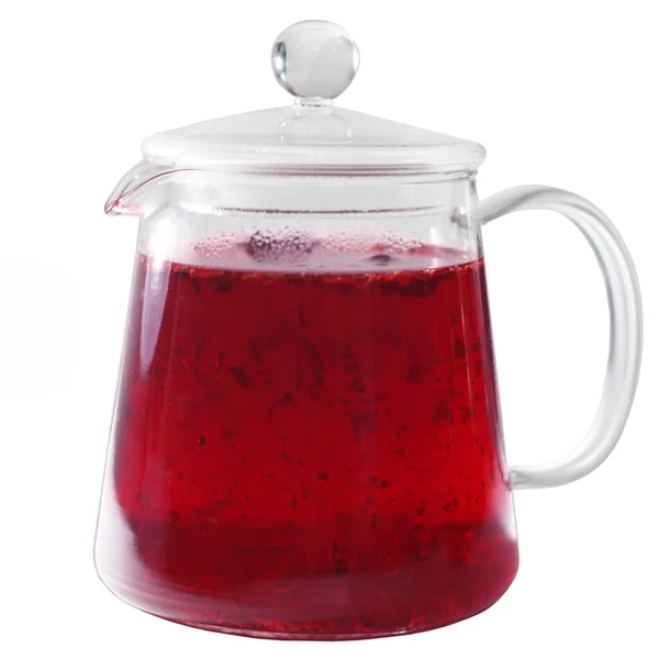 Glass Transparent Teapot Red Tea — Stock Photo, Image
