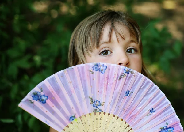 The girl with a fan