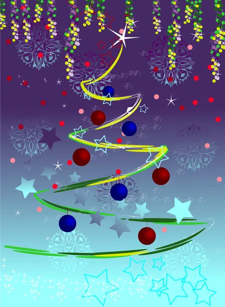 Emblema Árvore Natal Cartões Férias Abstrato — Vetor de Stock