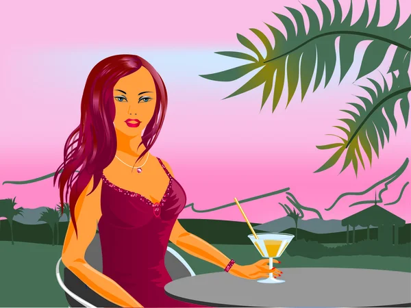 Cocktail du soir — Image vectorielle