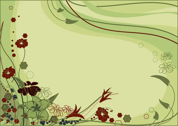Forest Glade Fond Floral Été Vert Vif — Image vectorielle