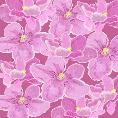 The texture of pink pansies. Vector background of violets. clipart