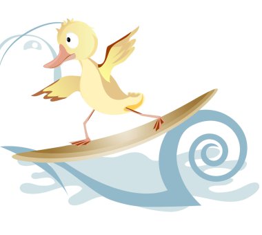 Brave Duckling to skateboard. Sports. Lifestyle. clipart