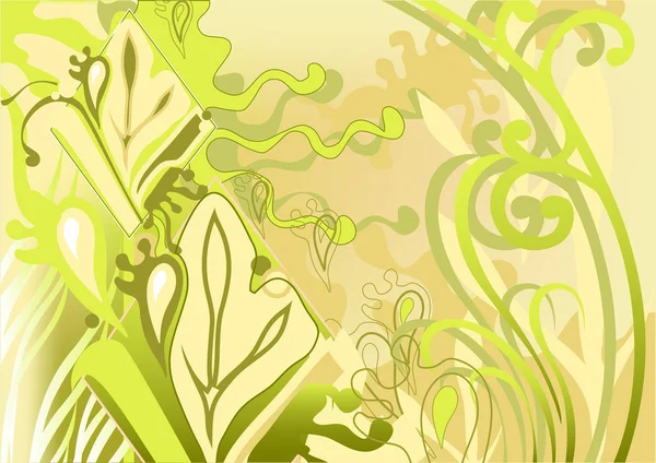 Orman Glade Çiçek Background Yaz Parlak Yeşil — Stok Vektör