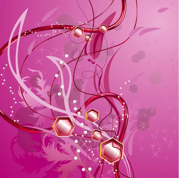 抽象组成的红宝石 庆祝背景 珍贵的花束 — 图库矢量图片