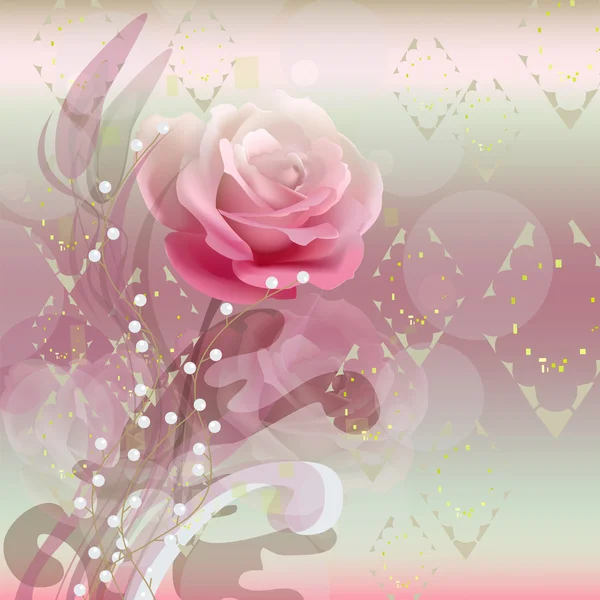 玫瑰在抽象的背景 花卉背景 — 图库矢量图片
