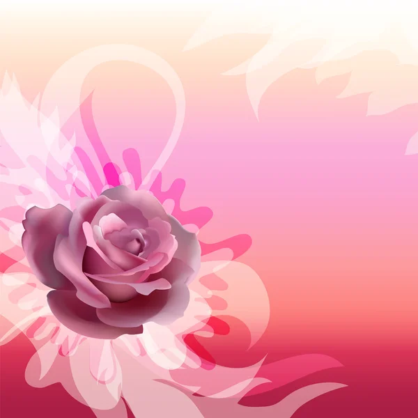 一朵玫瑰的抽象背景 — 图库矢量图片