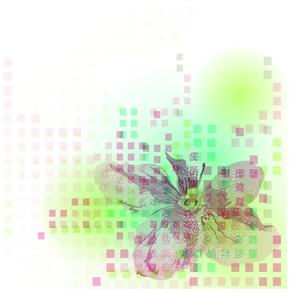 与紫罗兰的抽象幻想 浅色背景有一朵花 — 图库矢量图片