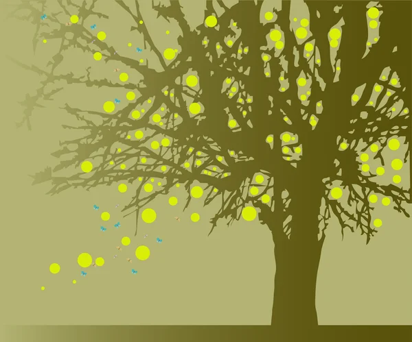 Un arbre puissant avec des fruits — Image vectorielle