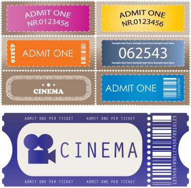 Tickets in different styles - vector clipart