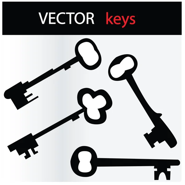 矢量键集Uppsättning Vektor Nycklar — Stock vektor