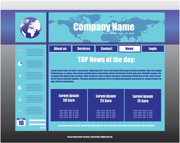 Επιχειρηματική ιστοσελίδα πρότυπο σε μορφή επεξεργάσιμο και vector — Διανυσματικό Αρχείο